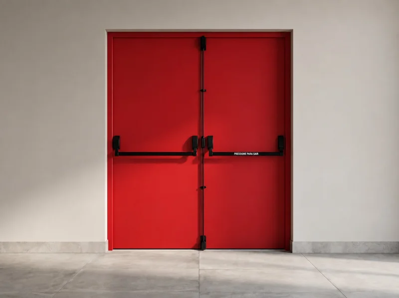 porta corta fogo dupla preto